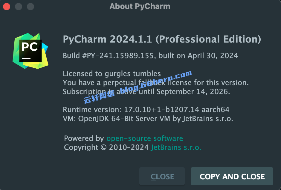JetBrains Pycharm MacOS 激活方法